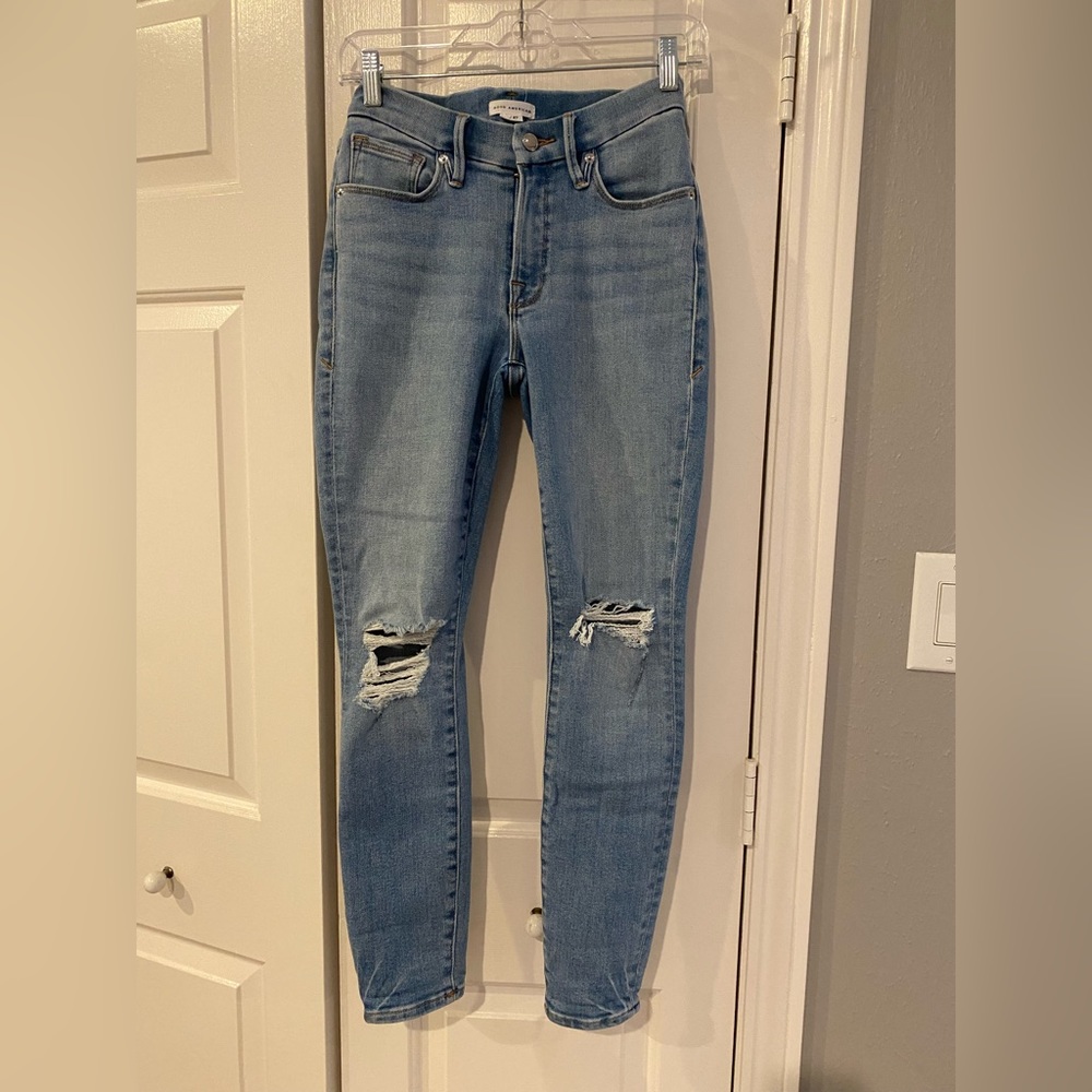 Good American jeans, light wash, skinny, size 4 / 27